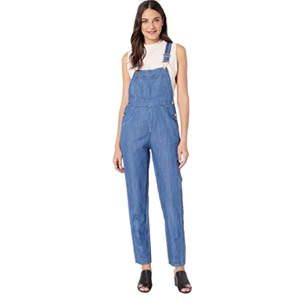 🌺🔥WEWOREWHAT Five Pocket Denim Chambray Overalls Denim Jumpsuit Size L $168